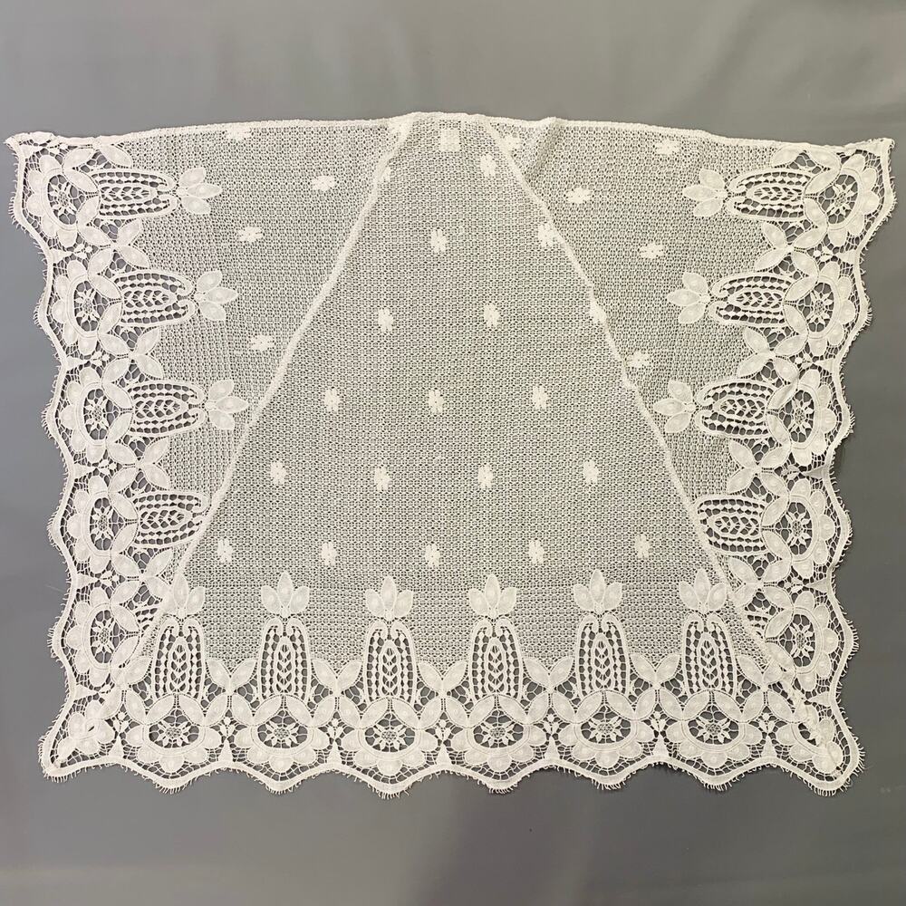 MIGUELINA White Crochet Cotton Scarf Shawl